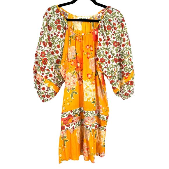 Roller Rabbit Semara Tamania Dress Floral Boho Cotton Dress Small - Picture 2 of 14